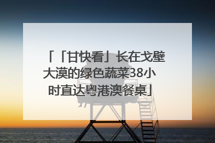 「甘快看」长在戈壁大漠的绿色蔬菜38小时直达粤港澳餐桌