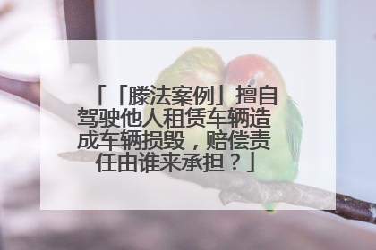 「滕法案例」擅自驾驶他人租赁车辆造成车辆损毁，赔偿责任由谁来承担？