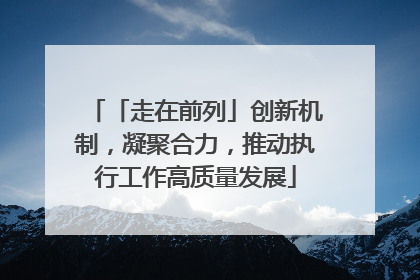 「走在前列」创新机制，凝聚合力，推动执行工作高质量发展