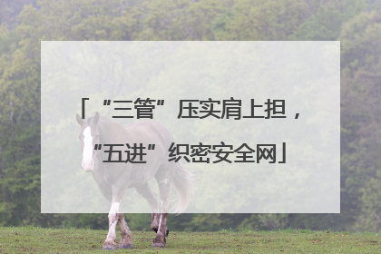 “三管”压实肩上担，“五进”织密安全网