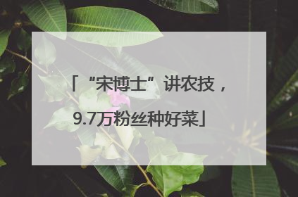 “宋博士”讲农技，9.7万粉丝种好菜