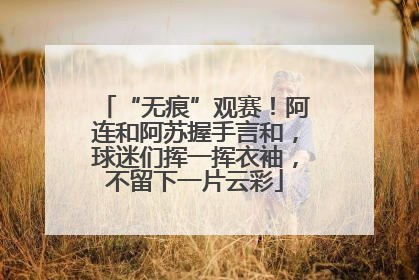 “无痕”观赛！阿连和阿苏握手言和，球迷们挥一挥衣袖，不留下一片云彩