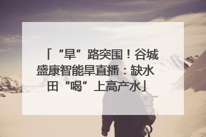 “旱”路突围！谷城盛康智能旱直播：缺水田“喝”上高产水