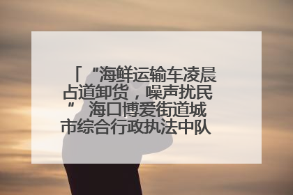 “海鲜运输车凌晨占道卸货，噪声扰民” 海口博爱街道城市综合行政执法中队：将联合交警加强长堤路一带巡逻