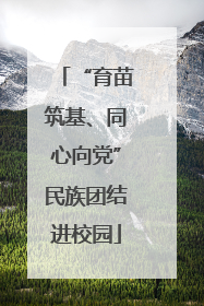 “育苗筑基、同心向党”民族团结进校园