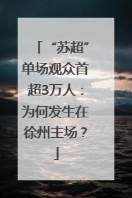 “苏超”单场观众首超3万人：为何发生在徐州主场？
