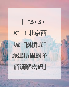 “3+3+X”！北京西城“枫桥式”派出所里的矛盾调解密码