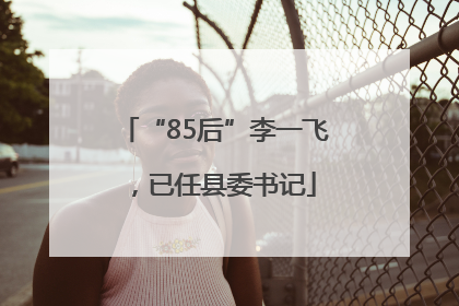 “85后”李一飞，已任县委书记