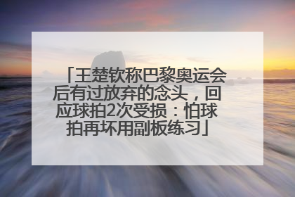 王楚钦称巴黎奥运会后有过放弃的念头，回应球拍2次受损：怕球拍再坏用副板练习