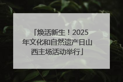 焕活新生！2025年文化和自然遗产日山西主场活动举行
