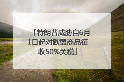 特朗普威胁自6月1日起对欧盟商品征收50%关税