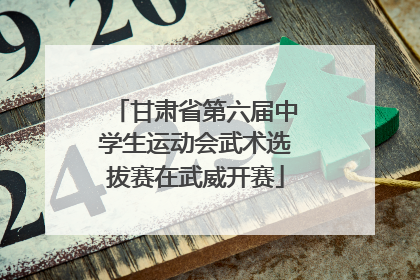 甘肃省第六届中学生运动会武术选拔赛在武威开赛