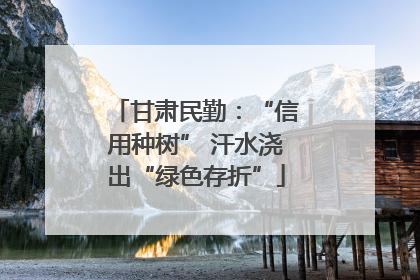 甘肃民勤：“信用种树” 汗水浇出“绿色存折”