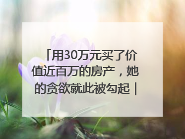 用30万元买了价值近百万的房产，她的贪欲就此被勾起｜今晚九点半