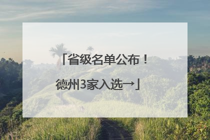 省级名单公布！德州3家入选→