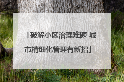 破解小区治理难题 城市精细化管理有新招