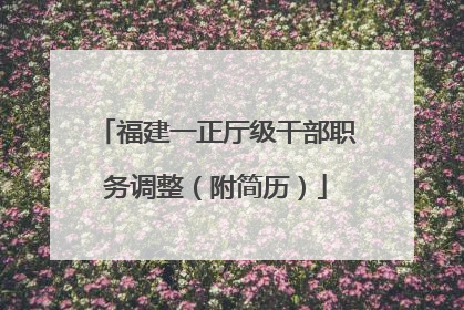 福建一正厅级干部职务调整（附简历）