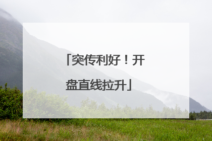 突传利好！开盘直线拉升