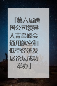 第六届跨国公司领导人青岛峰会通用航空和低空经济发展论坛成功举办