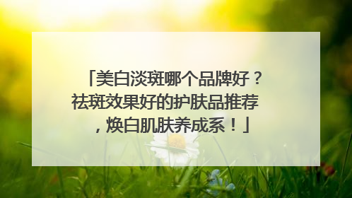 美白淡斑哪个品牌好？祛斑效果好的护肤品推荐，焕白肌肤养成系！