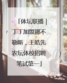 体坛联播｜丁丁加盟那不勒斯，王皓先农坛体校招聘笔试第一