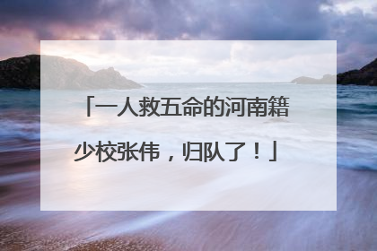一人救五命的河南籍少校张伟，归队了！