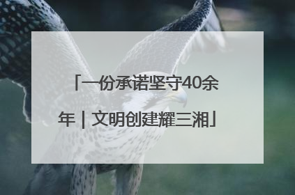 一份承诺坚守40余年｜文明创建耀三湘