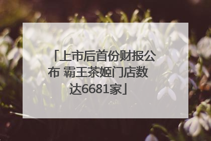 上市后首份财报公布 霸王茶姬门店数达6681家