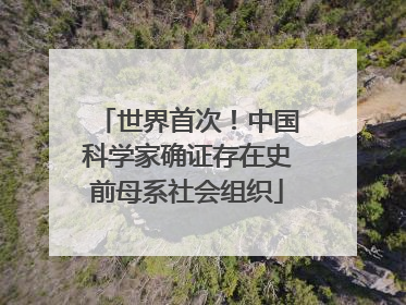 世界首次！中国科学家确证存在史前母系社会组织