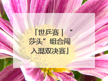 世乒赛｜“莎头”组合闯入混双决赛