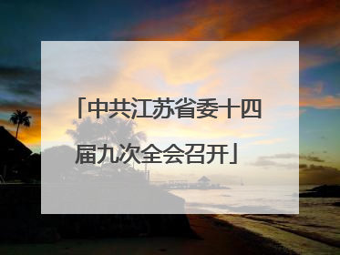 中共江苏省委十四届九次全会召开