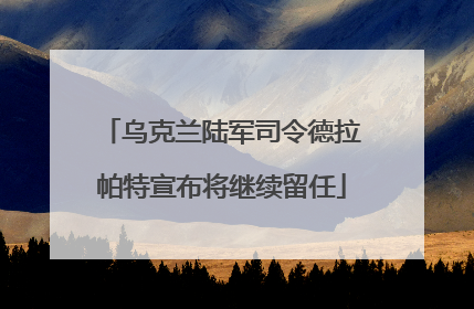 乌克兰陆军司令德拉帕特宣布将继续留任