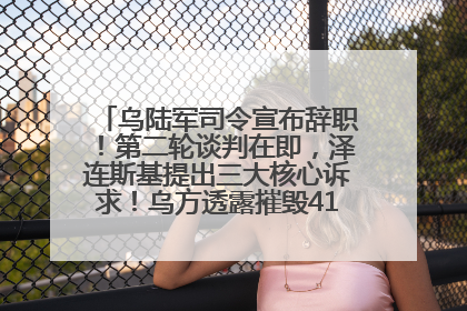 乌陆军司令宣布辞职！第二轮谈判在即，泽连斯基提出三大核心诉求！乌方透露摧毁41架俄战略轰炸机