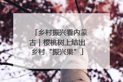 乡村振兴看内蒙古｜樱桃树上结出乡村“振兴果”