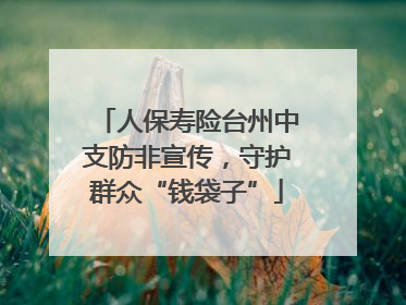 人保寿险台州中支防非宣传，守护群众“钱袋子”