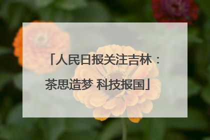 人民日报关注吉林：茶思造梦 科技报国