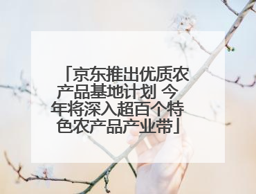 京东推出优质农产品基地计划 今年将深入超百个特色农产品产业带