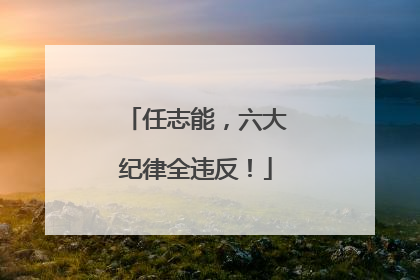 任志能，六大纪律全违反！