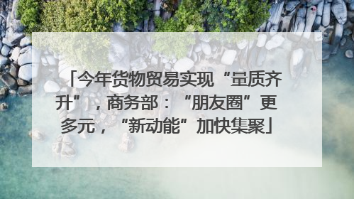 今年货物贸易实现“量质齐升”，商务部：“朋友圈”更多元，“新动能”加快集聚