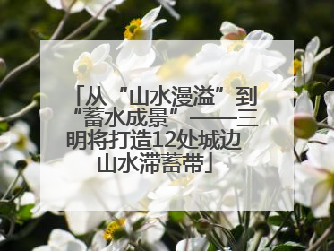 从“山水漫溢”到“蓄水成景”——三明将打造12处城边山水滞蓄带
