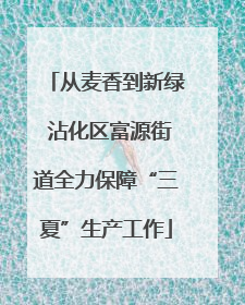 从麦香到新绿 沾化区富源街道全力保障“三夏”生产工作