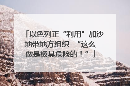 以色列正“利用”加沙地带地方组织  “这么做是极其危险的！”
