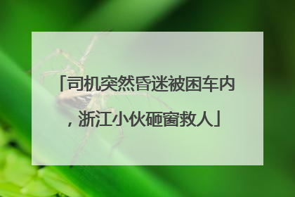 司机突然昏迷被困车内，浙江小伙砸窗救人