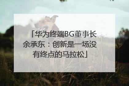 华为终端BG董事长余承东：创新是一场没有终点的马拉松