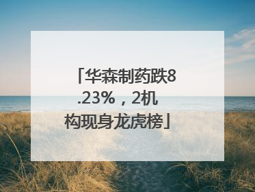 华森制药跌8.23%，2机构现身龙虎榜