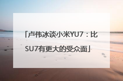 卢伟冰谈小米YU7：比SU7有更大的受众面
