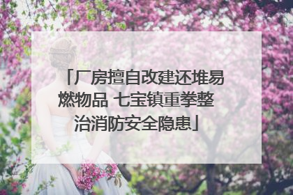 厂房擅自改建还堆易燃物品 七宝镇重拳整治消防安全隐患