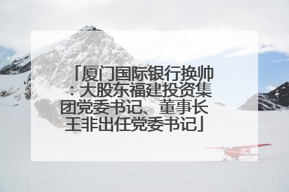 厦门国际银行换帅：大股东福建投资集团党委书记、董事长王非出任党委书记