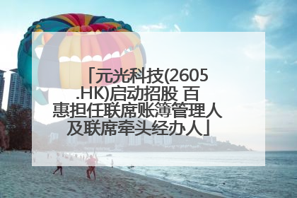 元光科技(2605.HK)启动招股 百惠担任联席账簿管理人及联席牵头经办人