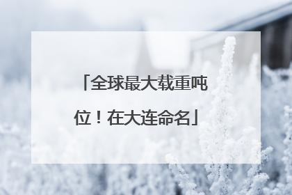 全球最大载重吨位！在大连命名